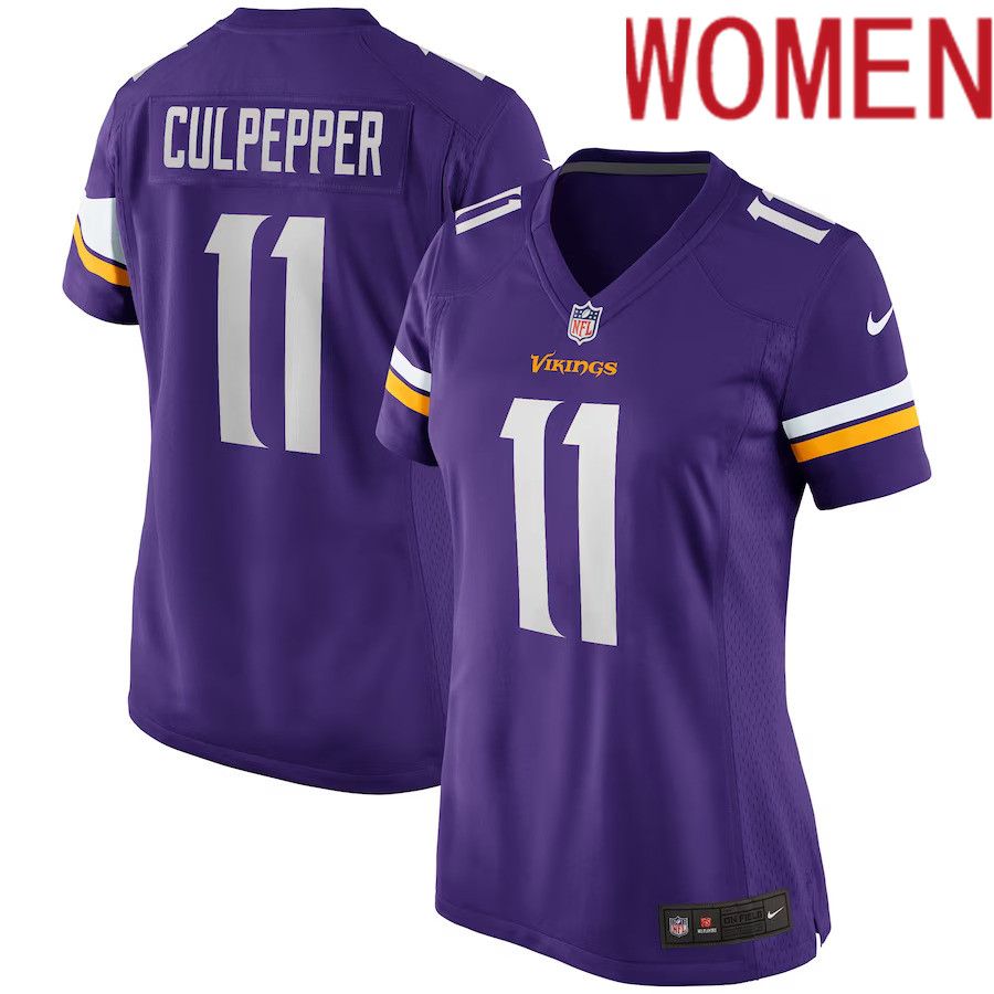 Women Minnesota Vikings #11 Daunte Culpepper Nike Purple Game Retired Player NFL Jersey->women nfl jersey->Women Jersey